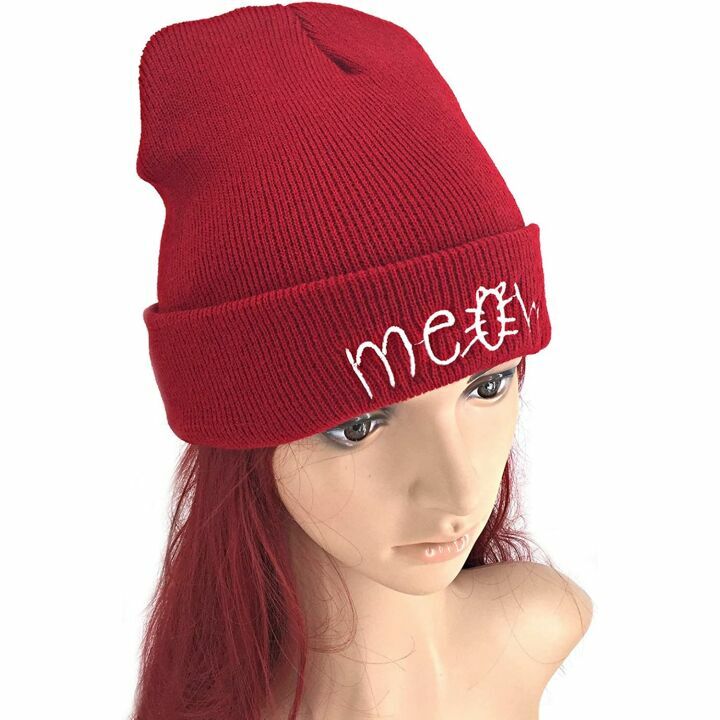 Beurio Slouchy Beanie Hat with Meow for Winter