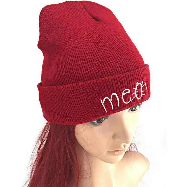 Beurio Slouchy Beanie Hat with Meow for Winter