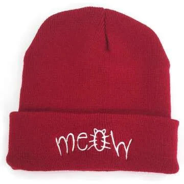 Beurio Slouchy Beanie Hat with Meow for Winter