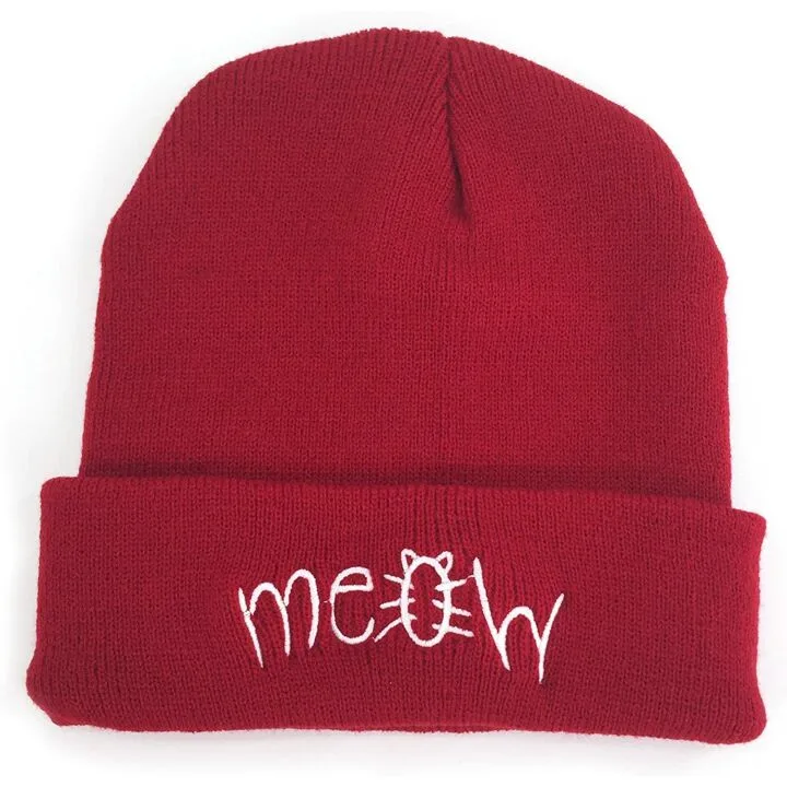 Beurio Slouchy Beanie Hat with Meow for Winter