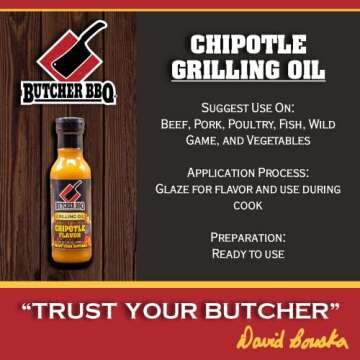 Butcher BBQ Grilling Oil Chipotle – Premium Flavor 12 oz