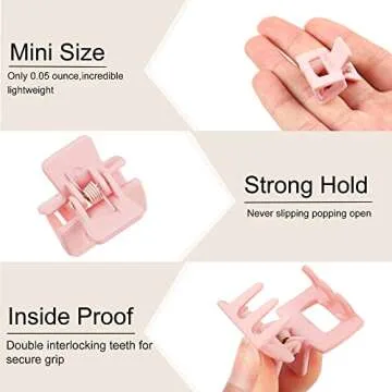 Small Claw Hair Clips for Women Girls - Strong Hold