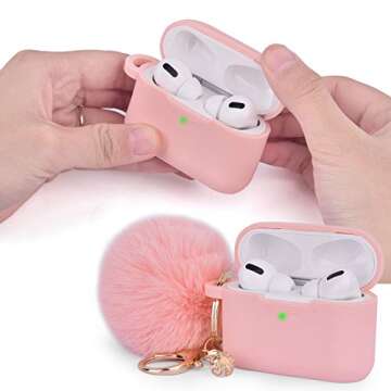 Stylish Filoto AirPods Pro Case with Pompom Keychain