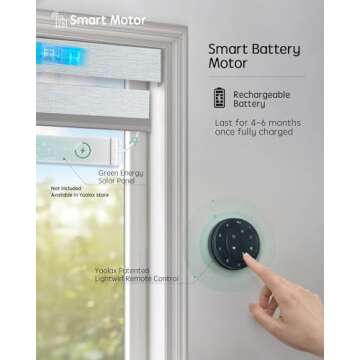 Yoolax Motorized Zebra Blinds Works with Alexa, Motorized Blinds with Remote Custom Size, Privacy El...