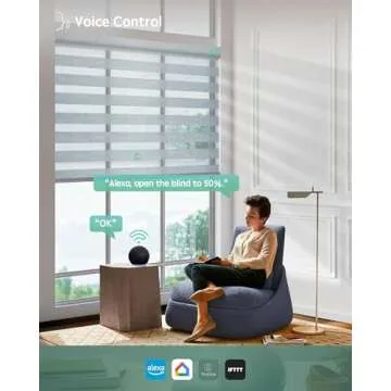 Yoolax Motorized Zebra Blinds Alexa Compatible Custom Size