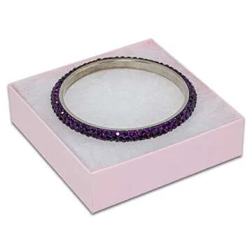 TheDisplayGuys - 100-Pack #33 Cotton Filled Cardboard Paper Jewelry Boxes Gift Case - Pastel Pink (3.5" x 3.5" x 1.0") - for Shipping or Storage