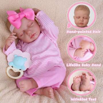 EKOKIZ Reborn Baby Dolls 20-Inch Soft Body Realistic Baby Dolls That Look Real Baby Dolls with Hand-...