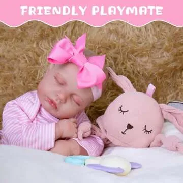 EKOKIZ Reborn Baby Dolls 20-Inch Soft Body Realistic Baby Dolls That Look Real Baby Dolls with Hand-Painted Details Lifelike Sleeping Baby Dolls Gift Set Real Life Baby Dolls for Kids Age 3+