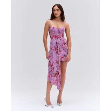 PATBO, Floral Haze Bustier Mini Dress