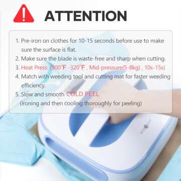 HTVRONT HTV Vinyl Rolls Heat Transfer Vinyl - 12" x 8ft White HTV Vinyl for Shirts, Iron on Vinyl for All Cutting Machine - Easy to Cut & Weed for Heat Vinyl Design (White)