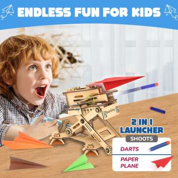 DIY STEM Airplane & Dart Launcher Kit for Kids