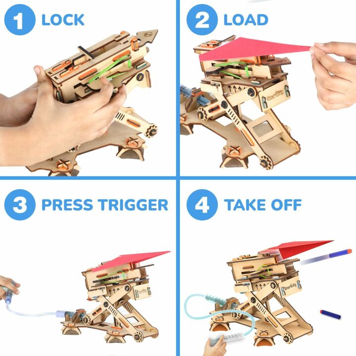 DIY STEM Airplane & Dart Launcher Kit for Kids