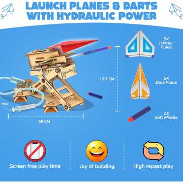 DIY STEM Airplane & Dart Launcher Kit for Kids