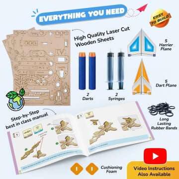 DIY STEM Airplane & Dart Launcher Kit for Kids