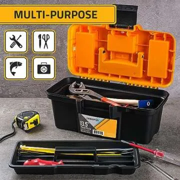 Canopus 14-Inch Durable Plastic Tool Organizer with Tray