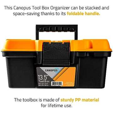 Canopus 14-Inch Durable Plastic Tool Organizer with Tray