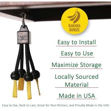 Banana Bungee Original Under Cabinet Banana Hanger Hook