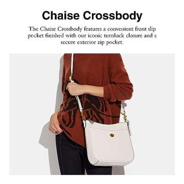 COACH Polished Pebble Leather Chaise Crossbody, Chalk, One Size