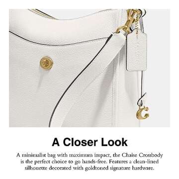 COACH Polished Pebble Leather Chaise Crossbody, Chalk, One Size