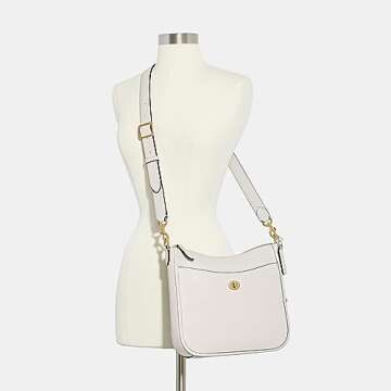 COACH Polished Pebble Leather Chaise Crossbody, Chalk, One Size