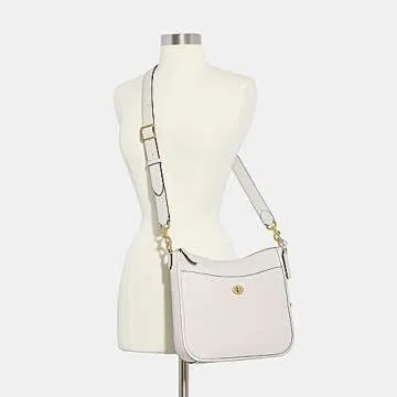 COACH Polished Pebble Leather Chaise Crossbody, Chalk, One Size