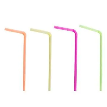 Vibrant 500 Pack Flexible Neon Drinking Straws