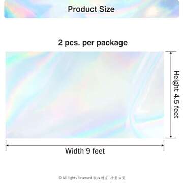 Cheerland 2 Pack Holographic Tablecloth Foil Table Cover Iridescent Party Decorations Euphoria Disco...