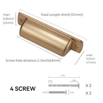 Elegant POVEFONK Champagne Copper Cabinet Pulls for Home