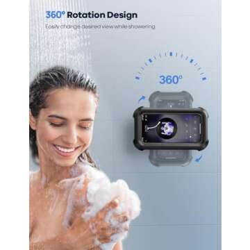 Lamicall Shower Phone Holder - Waterproof, Adjustable & 480° Rotatable Stand for All Phones