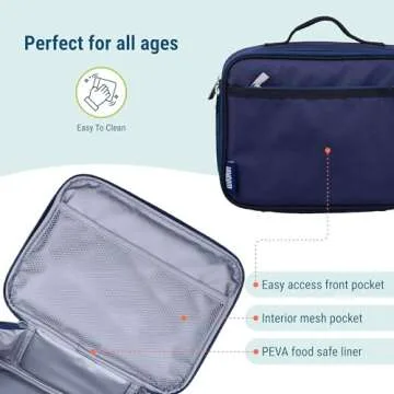 Wildkin Kids Insulated Lunch Box – Durable and Reusable for School & Travel - Whale Blue