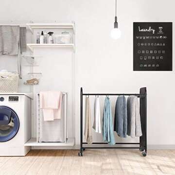 RZChome Black Pant/Jeans/Trouser Rolling Trolley-Closet Organizer-Come with 20 Hangers Iron-Set and Oxford Bag