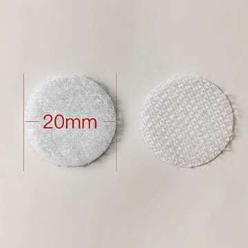 Vkey 500pcs (250 Pair Sets) 3/4" Diameter Sticky Back Coins Self Adhesive Hook and Loop Dots Tapes White-Delivery by FBA