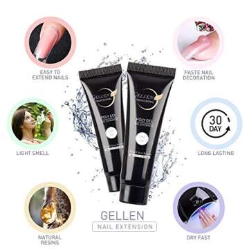 GELLEN Poly Gel Nail Kit For Natural Nail Extensions