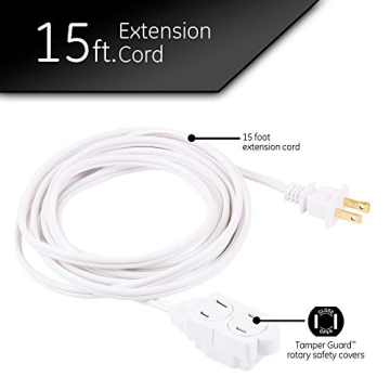 GE 3-Outlet Extension Cord - 15 ft Power Strip