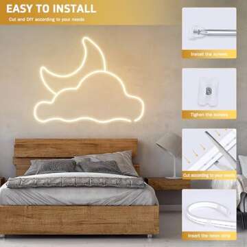 Lamomo LED Neon Lights, 24V Warm White Dimmable LED Rope Lights, 65.6ft Waterproof Flexible LED Strip Lights, Silicone 3000K Neon LED Strip for Bedroom Indoor Outdoor Decor