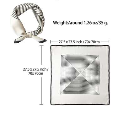 Roizsx Fashion Hair Scarf for Women Lightweight Silk Feeling Head Scarves Square Bandanas 27.5× 27.5 inches