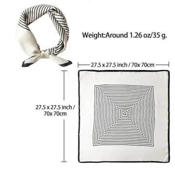 Roizsx Fashion Hair Scarf for Women Lightweight Silk Feeling Head Scarves Square Bandanas 27.5× 27.5 inches