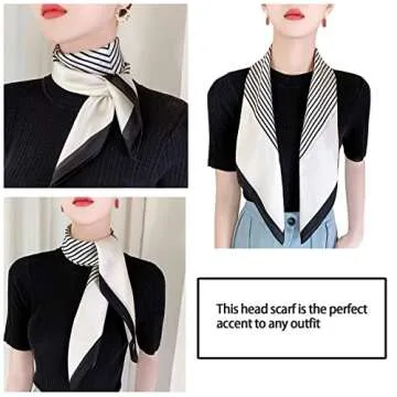 Roizsx Fashion Hair Scarf for Women Lightweight Silk Feeling Head Scarves Square Bandanas 27.5× 27.5 inches