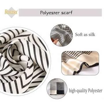 Roizsx Fashion Hair Scarf for Women Lightweight Silk Feeling Head Scarves Square Bandanas 27.5× 27.5 inches