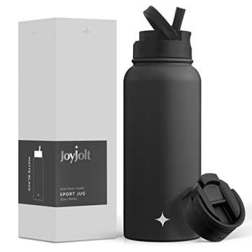 JoyJolt Triple Insulated Water Bottle with Lids 32oz