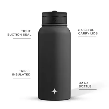 JoyJolt Triple Insulated Water Bottle with Lids 32oz