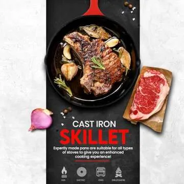 Utopia Kitchen 3-Piece Cast Iron Skillet Set for Versatile Cooking