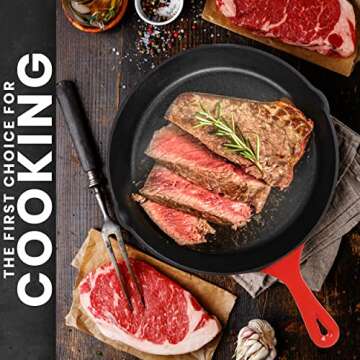 Utopia Kitchen 3-Piece Cast Iron Skillet Set for Versatile Cooking