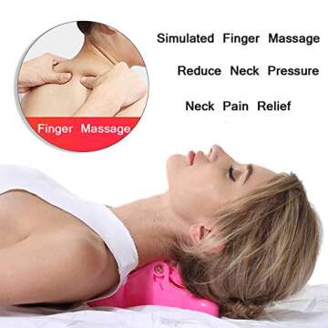 MWELLEWM Cervical Spine Alignment Chiropractic Pillow,Neck and Head Pain Relief Back Massage Traction Device Support Relaxer, Tension Headache Relief, 6 Trigger Point Therapy, Improved Mobility