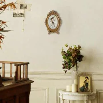 SIKOO Vintage 4x6 Ornate Picture Frame Oval Antique Baroque TableTop Wall Mounting Photo Frame with High Definition Glass Front for Home Decor, Old-Fashioned Photo Gallery, Art,Gold