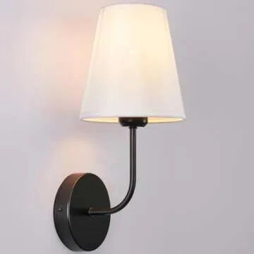 Decor Modern Hardwired Wall Sconces set of two 2 pack Industrial Matte Black Metal Sconces Wall Ligh...