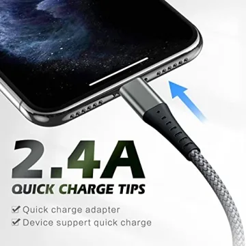 MFi Certified Lightning Charger Cable - Fast Charging 3-Pack