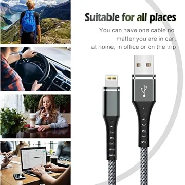 MFi Certified Lightning Charger Cable - Fast Charging 3-Pack