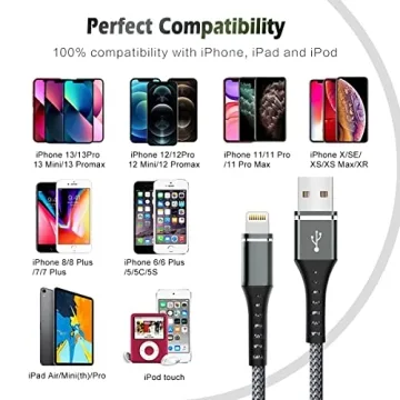 MFi Certified Lightning Charger Cable - Fast Charging 3-Pack