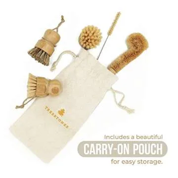 Eco-Friendly Natural Bamboo Dish Brush Set for Kitchen Cleaning